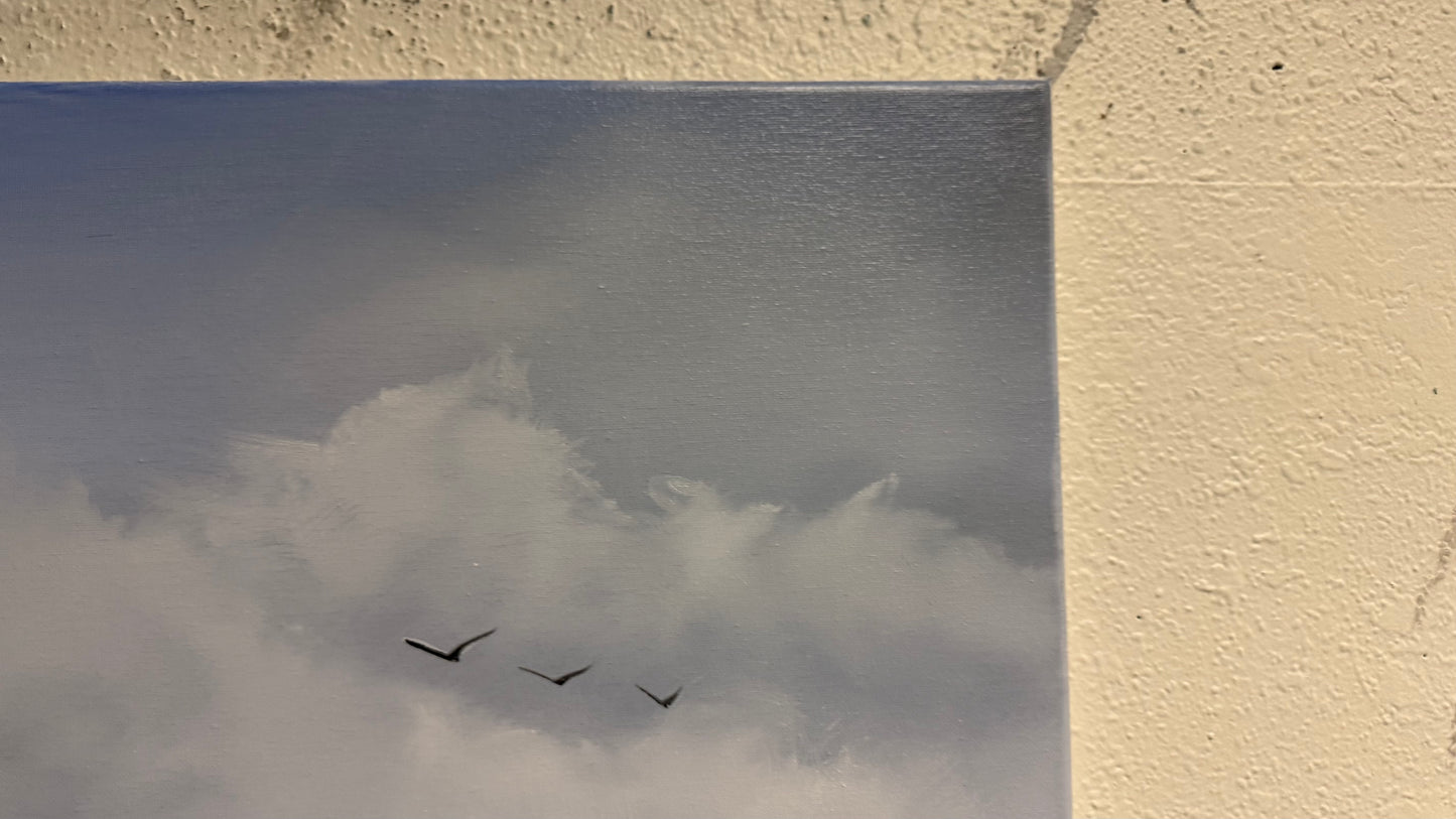 Painting #2064 - 16x20" Canvas - Tropical Seascape painted 9-19-25