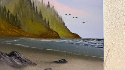 Painting #2441 - 16x20" Canvas - Oregon Coast Seascape painted 5-16-26