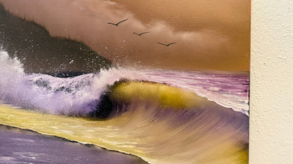 Painting #2165 - 16x20" Canvas - Sunset Seascape painted 11-26-25