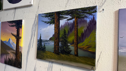 Painting #2454 - 16x20" Canvas - Oregon Coast Seascape painted 5-23-26
