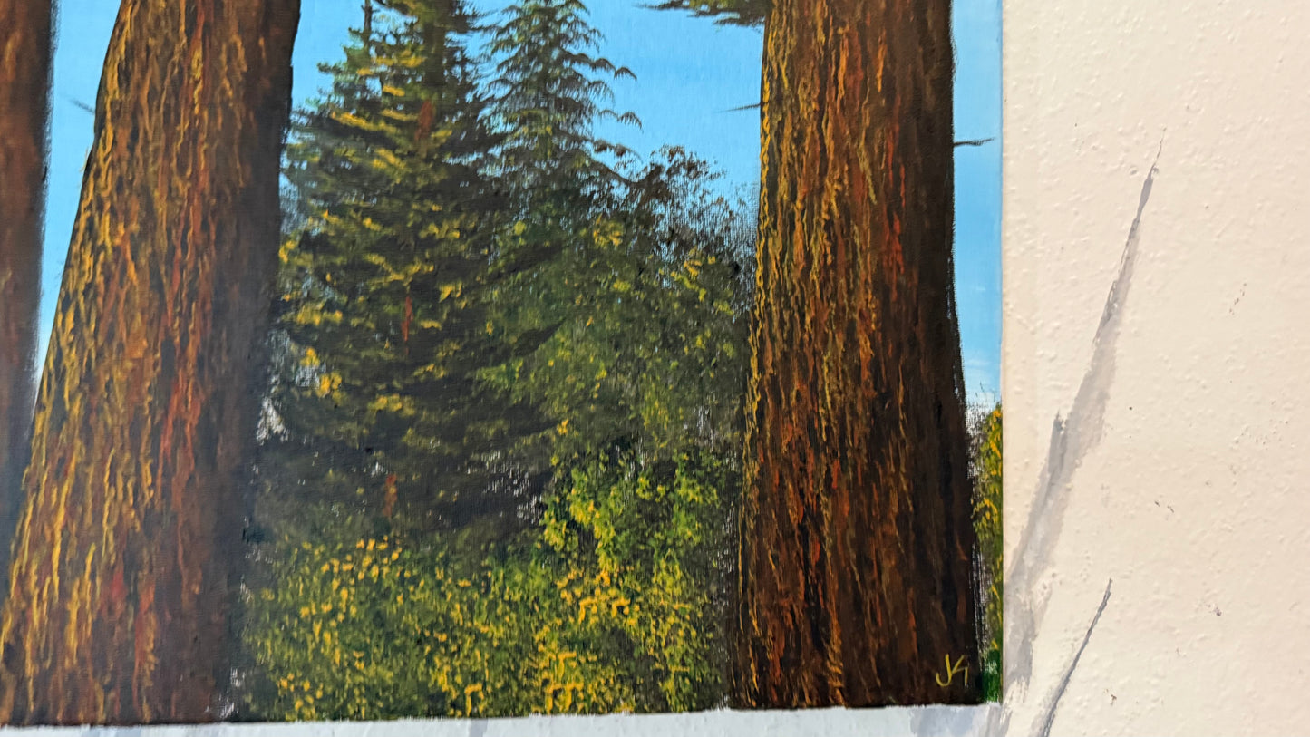 Painting #2327 - 16x20" Canvas - Acrylic Forest painted 3-9-26