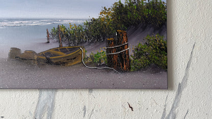 Painting #2466 - 16x20" Canvas - East Coast Boat Seascape painted 5-29-26