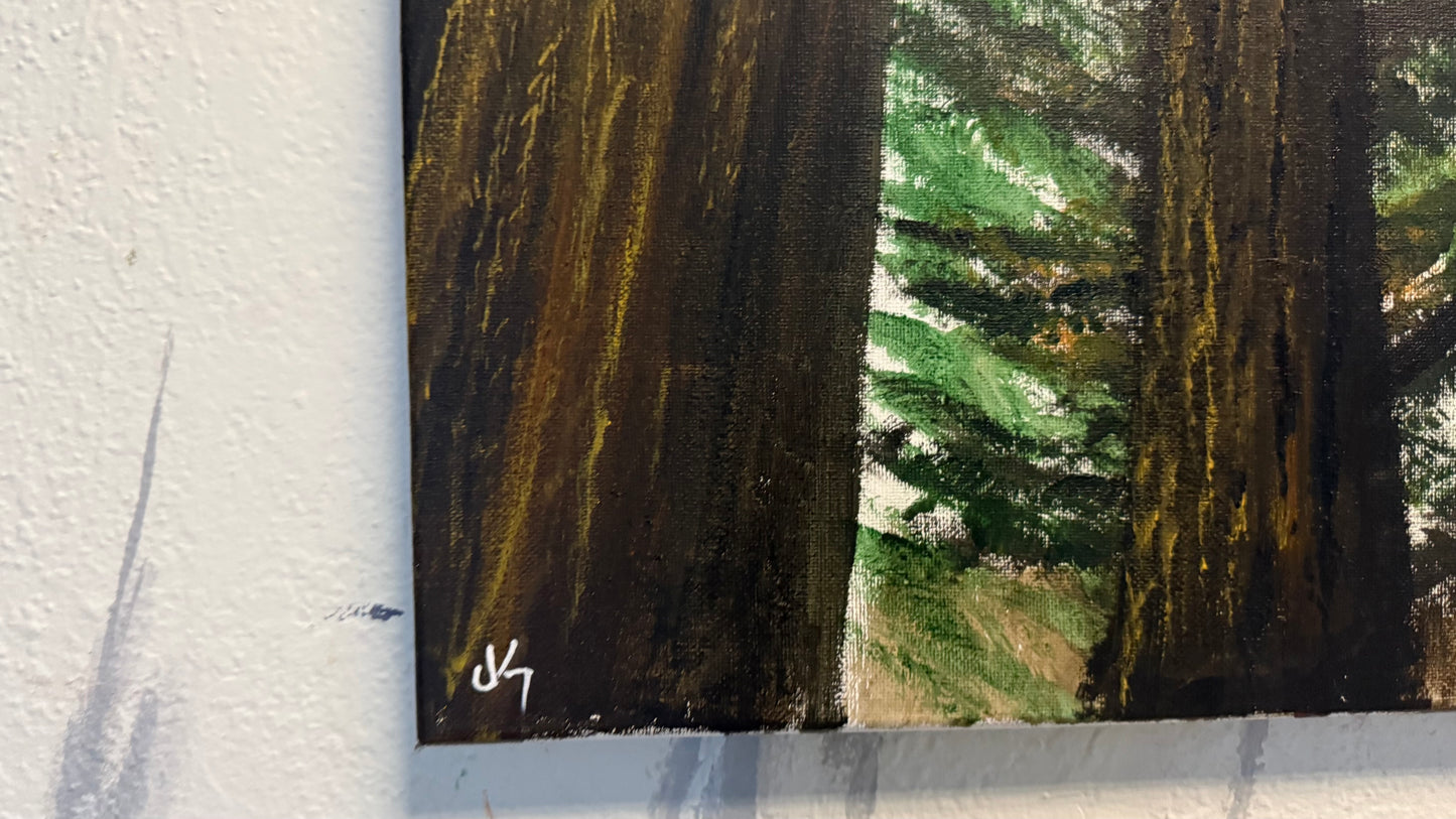 Painting #2301 - 16x20" Canvas - Acrylic Forest painted 2-23-26