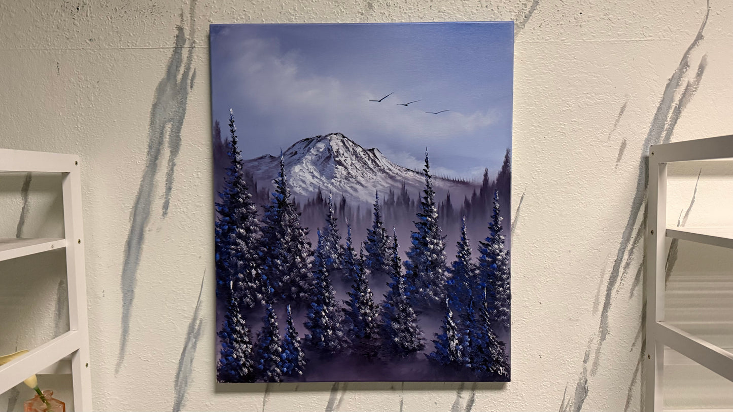 Painting #2201 - 20x24" Canvas - Winter Landscape painted 12-26-25