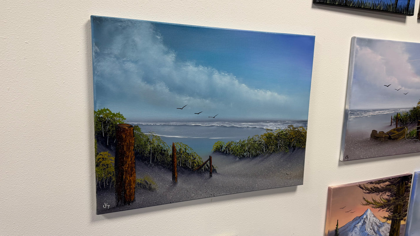 Painting #2546 - 18x24" Canvas - East Coast Seascape painted 8-10-26