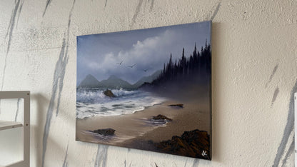 Painting #2150 - 16x20" Canvas - Oregon Coast Seascape Painted 11-17-25