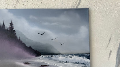 Painting #2070 - 16x20" Canvas - Heceta Beach Seascape painted 9-22-25