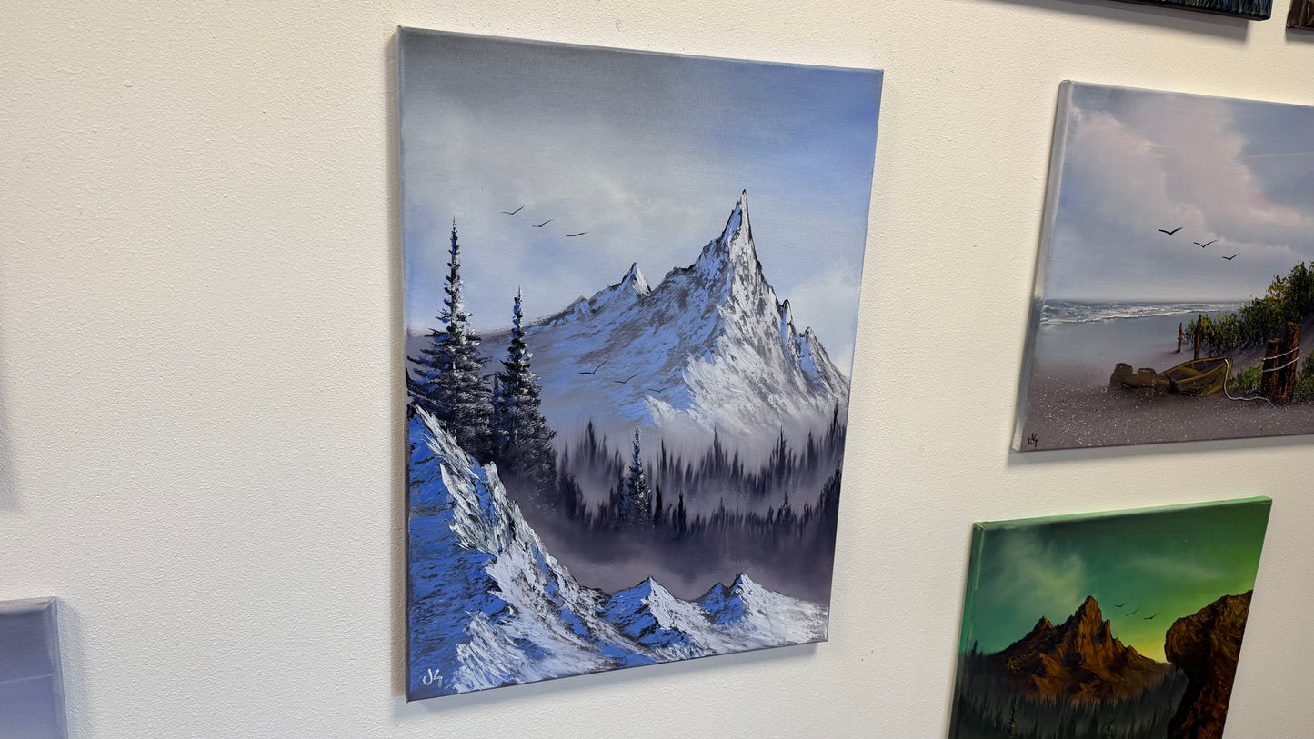 Painting #2574 - 18x24" Canvas - Mountain Landscape painted 8-30-26