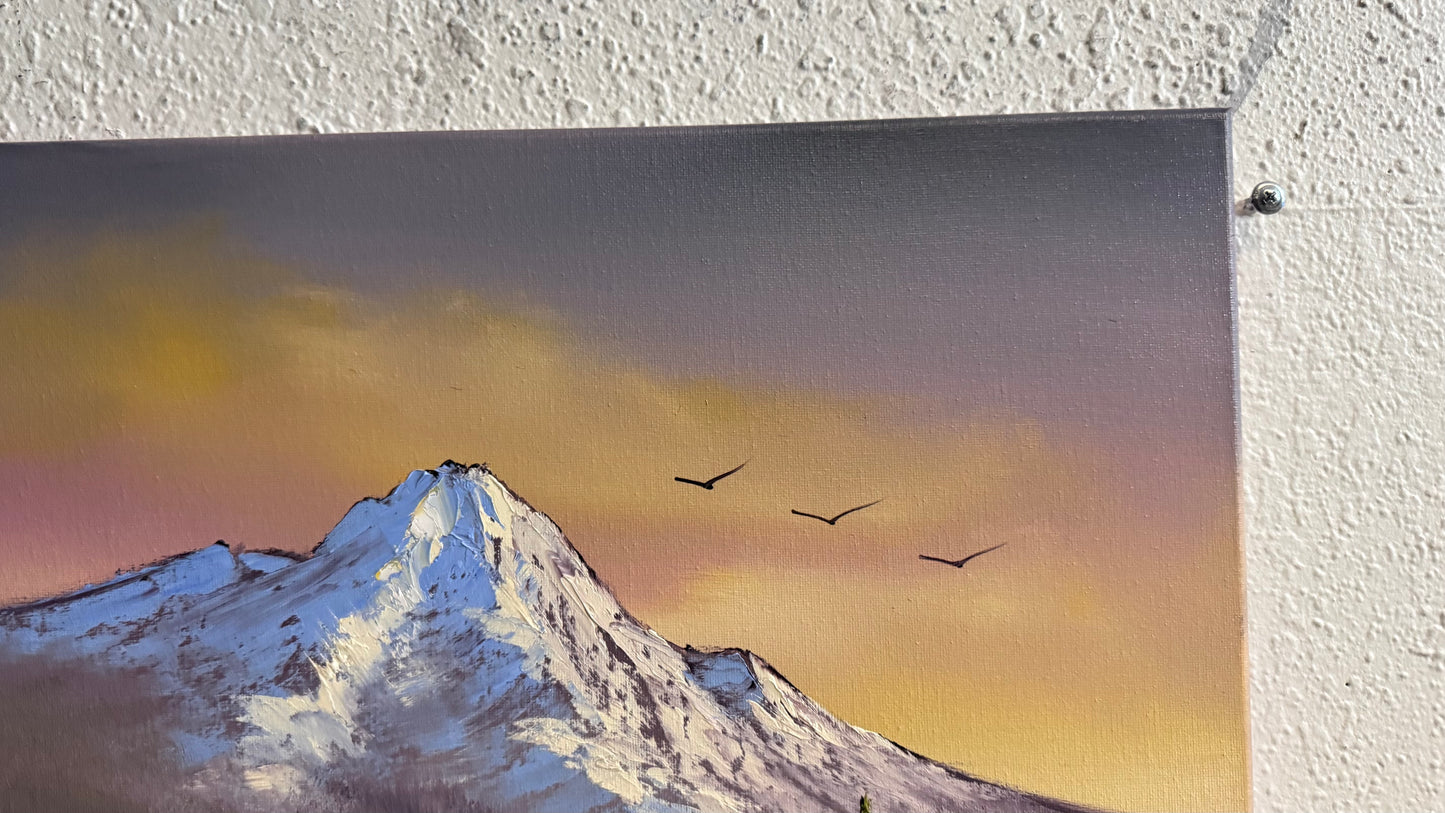 Painting #2359 - 16x20" Canvas - Sunset Landscape painted 3-27-26
