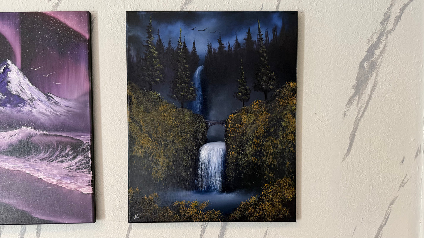 Painting #2332 - 16x20" Canvas - Multnomah Falls painted 3-13-26