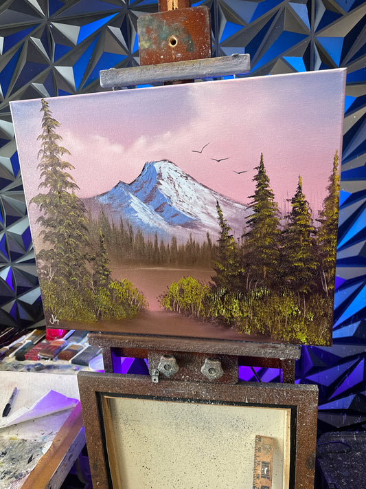 Painting #2124 - 16x20" Canvas - Trillium Lake painted 10-27-25