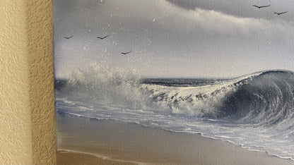 Painting #2499 - 20x24" Canvas - Crashing Wave Seascape painted 7-2-26