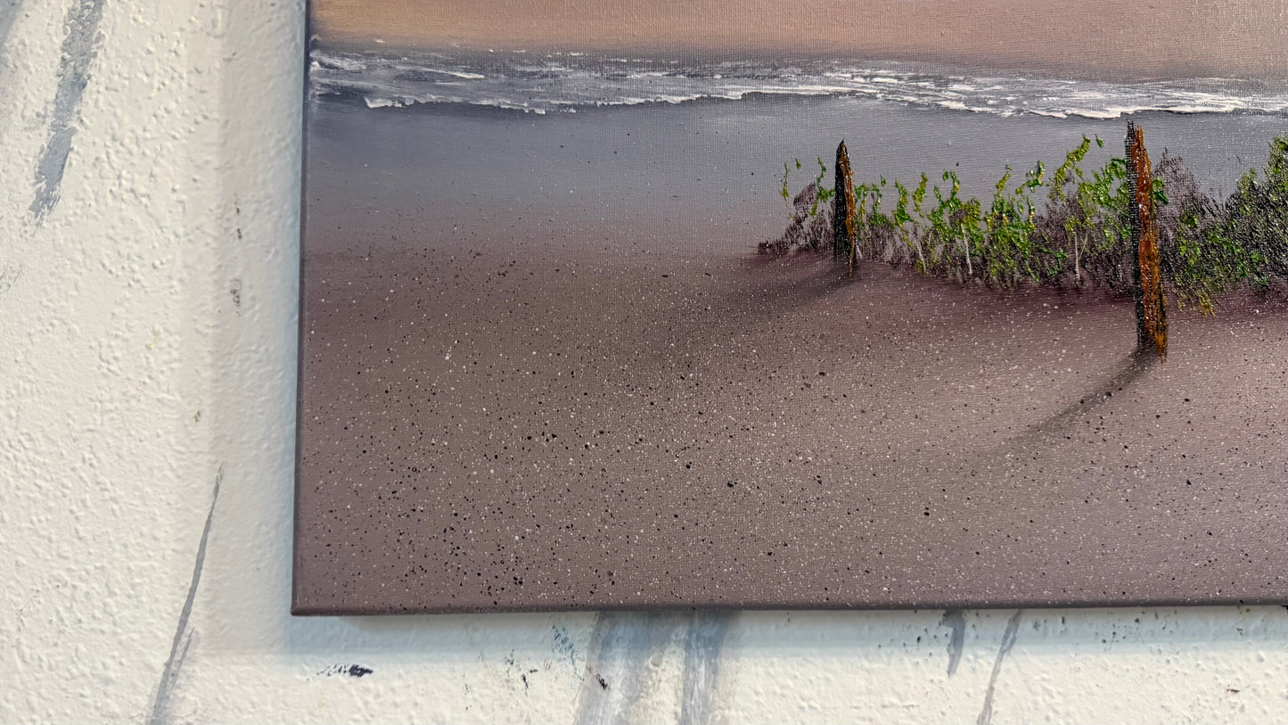 Painting #2482 - 18x24" Canvas - Sunset Seascape painted 6-11-26