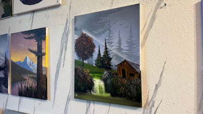 Painting #2469 - 16x20" Canvas - Forest Waterfall Landscape painted 5-30-26