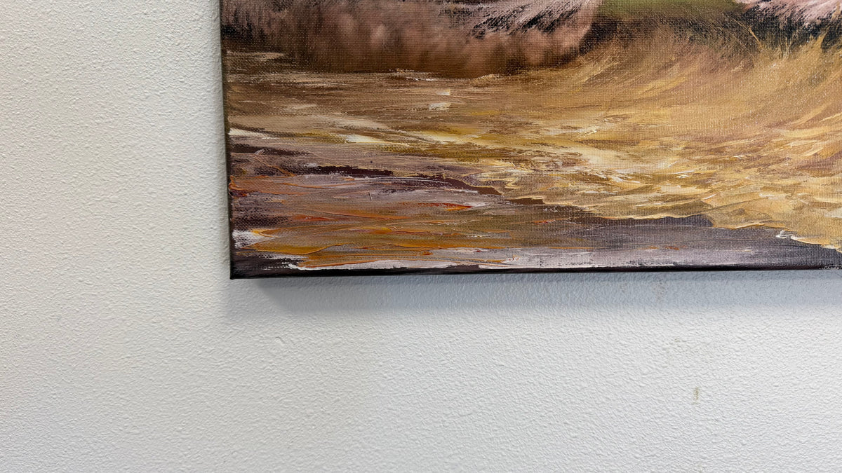 Painting #2639 - 16x20" Canvas - Sunset Seascape painted 10-5-26