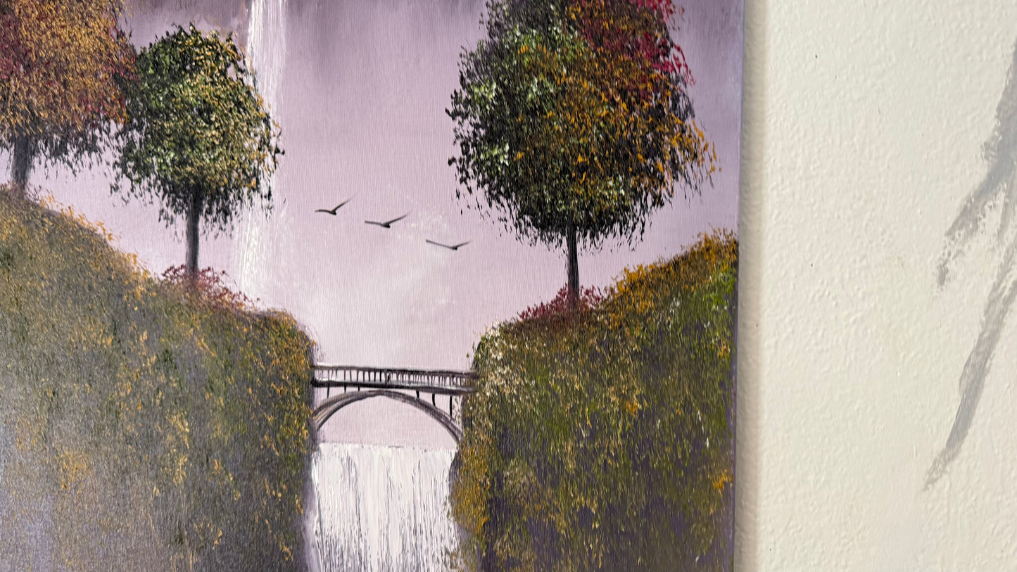 Painting #2374 - 16x20" Canvas - Multnomah Falls painted 4-5-26