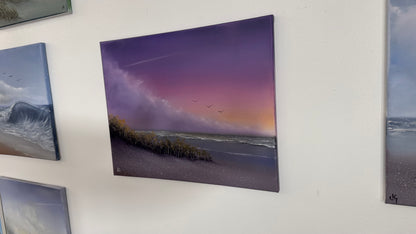 Painting #2539 - 16x20" Canvas - East Coast Surise Seascape painted 8-4-26