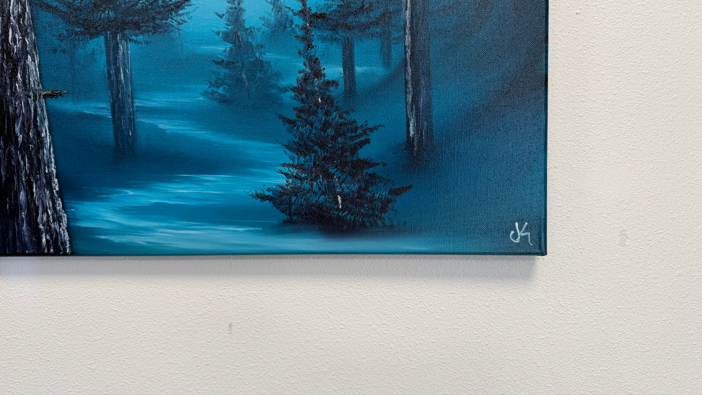 Painting #2555 - 16x20" Canvas - Fantasy Forest Landscape painted 8-18-26