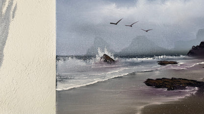 Painting #2097 - 16x20" Canvas - Oregon Waves Seascape painted 10-11-25