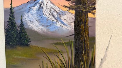 Painting #2354 - 16x20" Canvas - Mountains River Landscape painted 3-24-26
