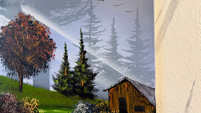 Painting #2469 - 16x20" Canvas - Forest Waterfall Landscape painted 5-30-26