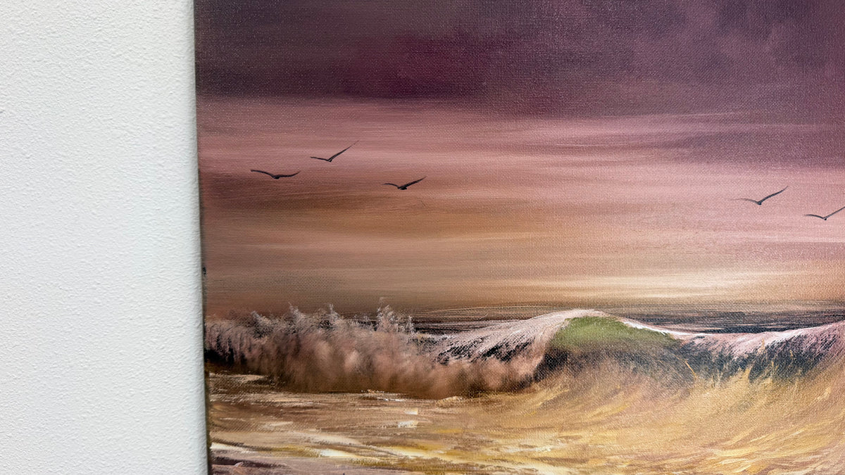 Painting #2639 - 16x20" Canvas - Sunset Seascape painted 10-5-26