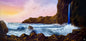Painting #2239 - 15x30" Canvas - Coastal Waterfall Seascape painted 1-16-26