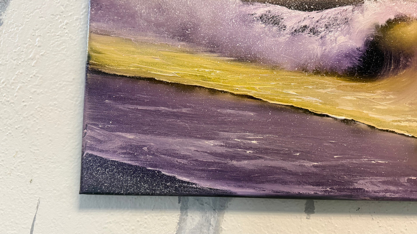 Painting #2165 - 16x20" Canvas - Sunset Seascape painted 11-26-25