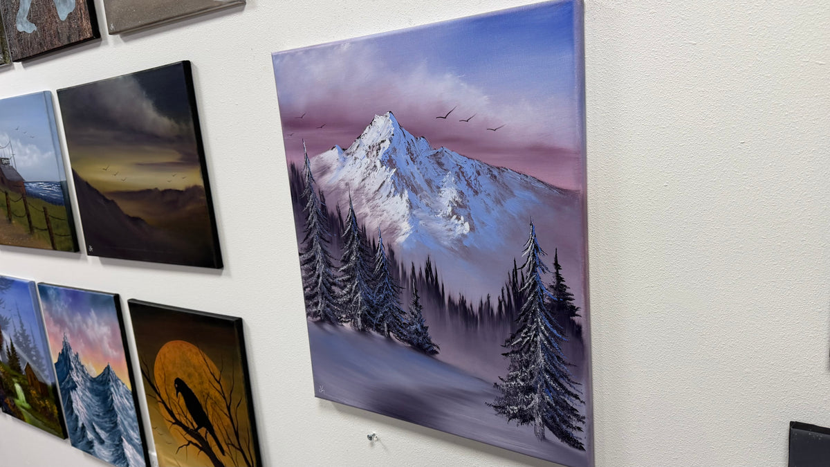 Painting #2658 - 20x24" Canvas - Winter Landscape painted 10-22-26