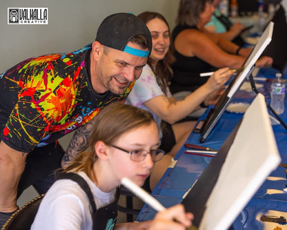 GROUP Painting Class - Night Time Black Canvas Scene with PaintWithJosh