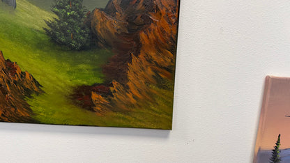 Painting #2556 - 18x24" Canvas - Sunset Mountain Landscape painted 8-19-26