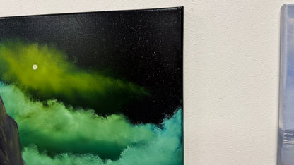 Painting #2569 - 22x28" Canvas - Night Seascape painted on 8-27-26
