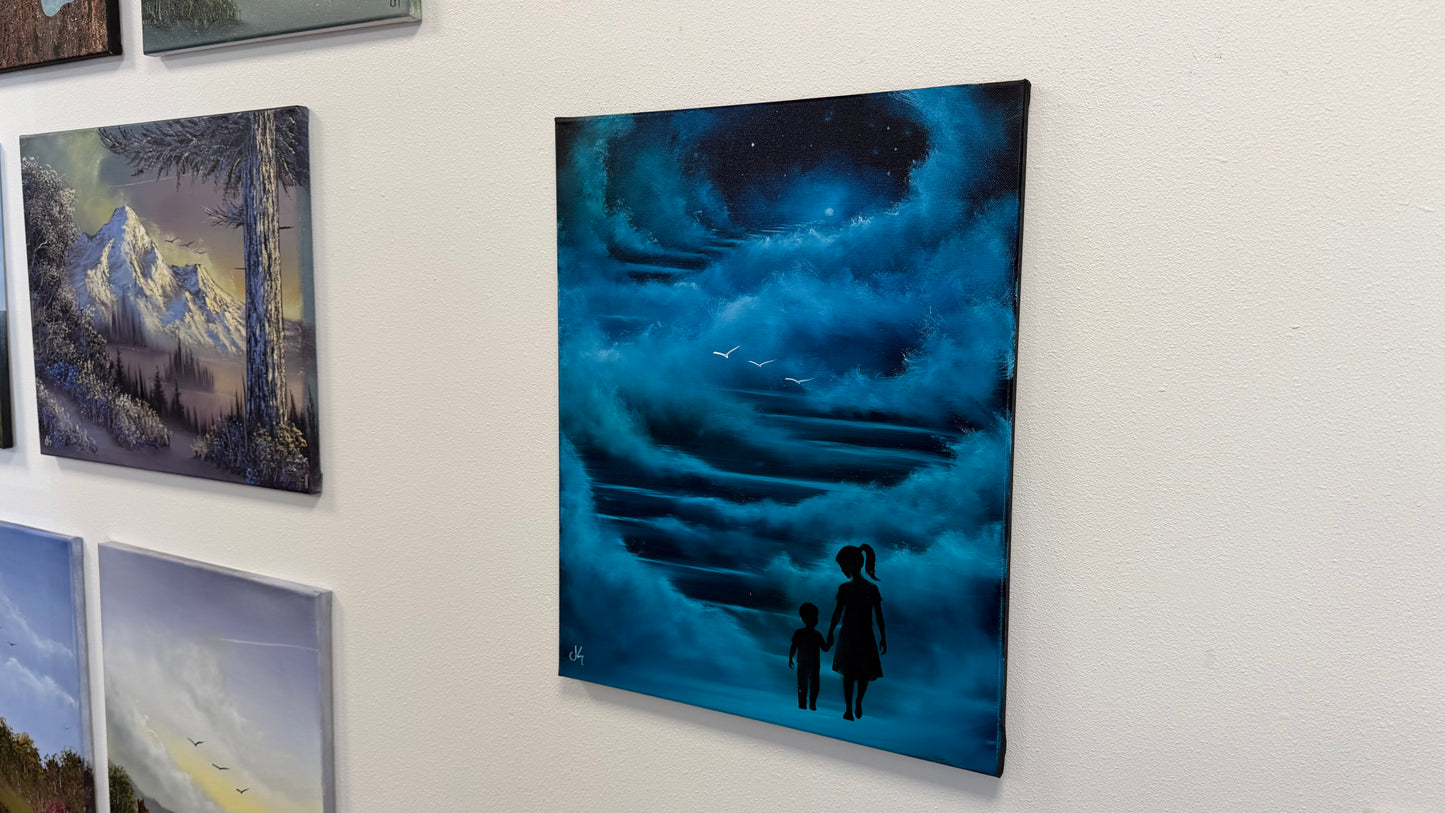 Painting #2560 - 16x20" Canvas - Stairway to Heaven painted 8-22-26