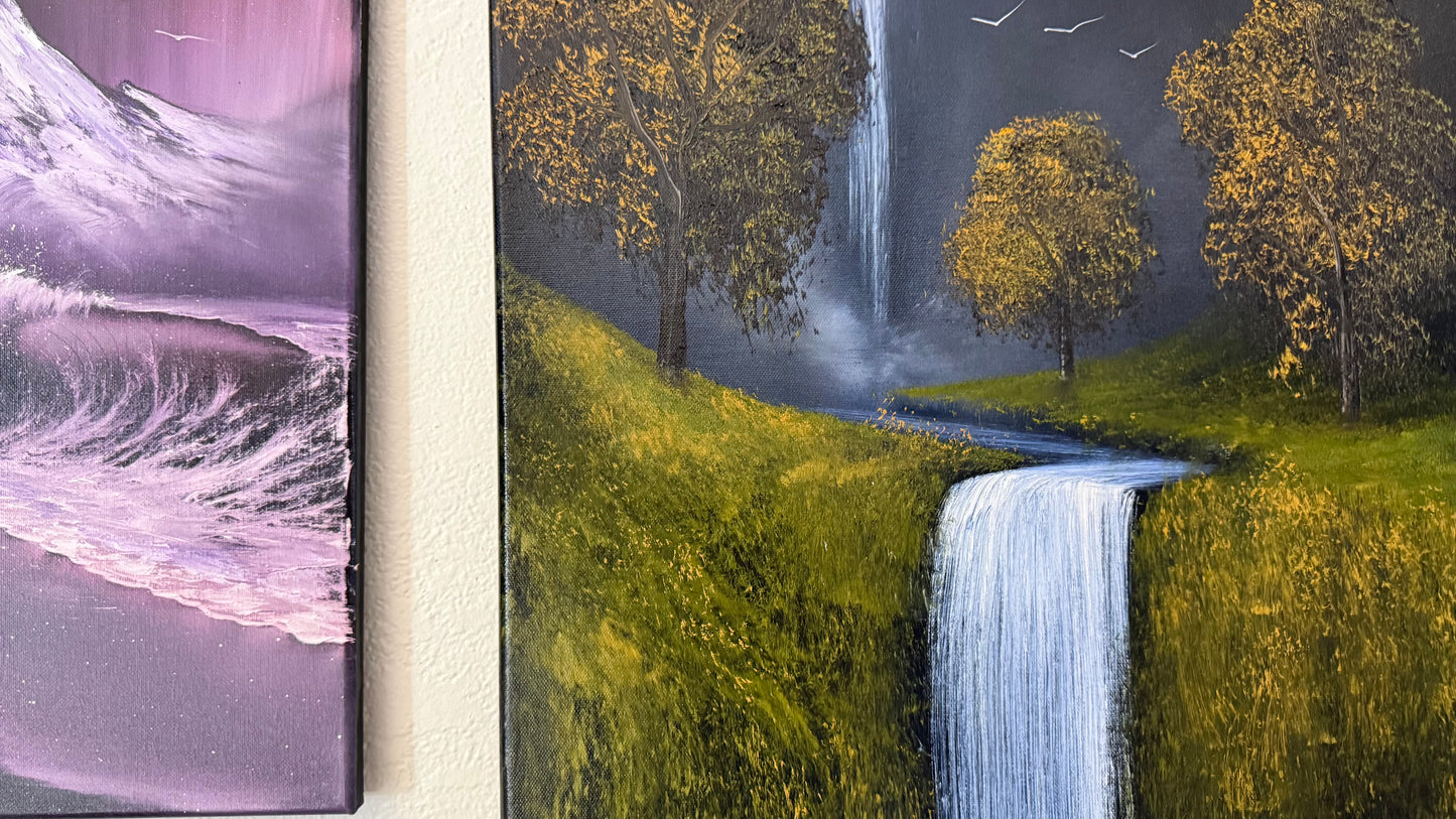 Painting #2341 - 18x24" Canvas - Orchard Falls painted 3-18-26