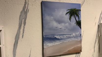 Painting #2186 - 16x20" Canvas - Day Time Seascape painted 12-13-25