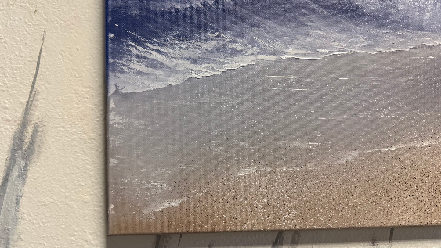 Painting #2169 - 18x24" Canvas - Crashing Wave Seascape painted 12-4-25