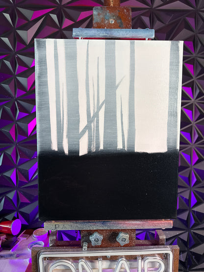 Painting #1927 - 16x20" Canvas - Cabin Landscape painted 7-6-25