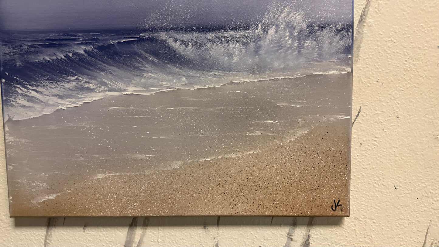 Painting #2169 - 18x24" Canvas - Crashing Wave Seascape painted 12-4-25