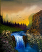 Painting #2010 - 16x20" Canvas - Waterfall Landscape painted 8-22-25
