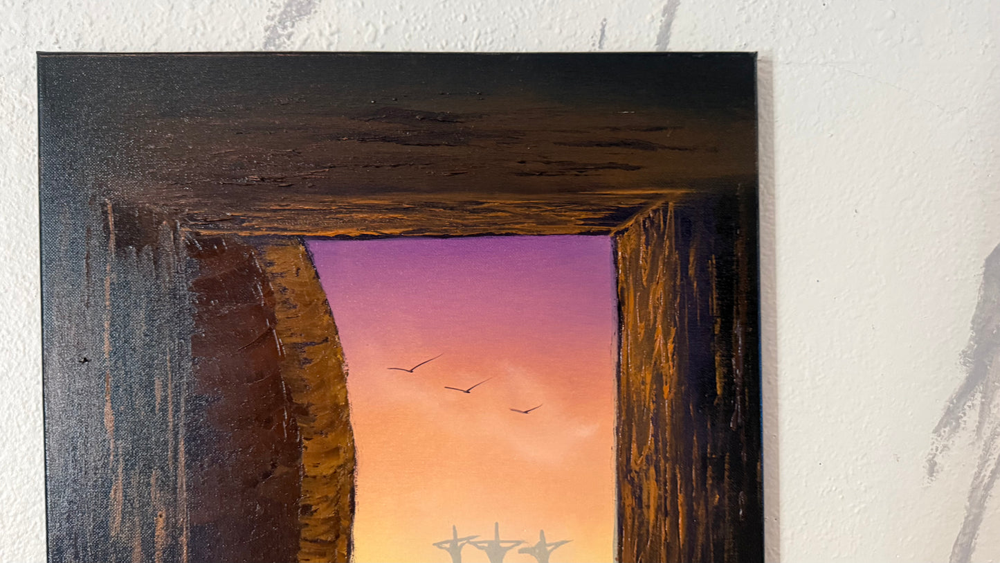 Painting #2367 - 16x20" Canvas - Easter Tomb painted 4-2-26