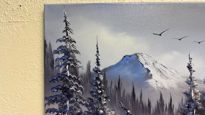 Painting #2140 - 16x20" Canvas - Mt Hood Snow Park Landscape painted 11-9-25