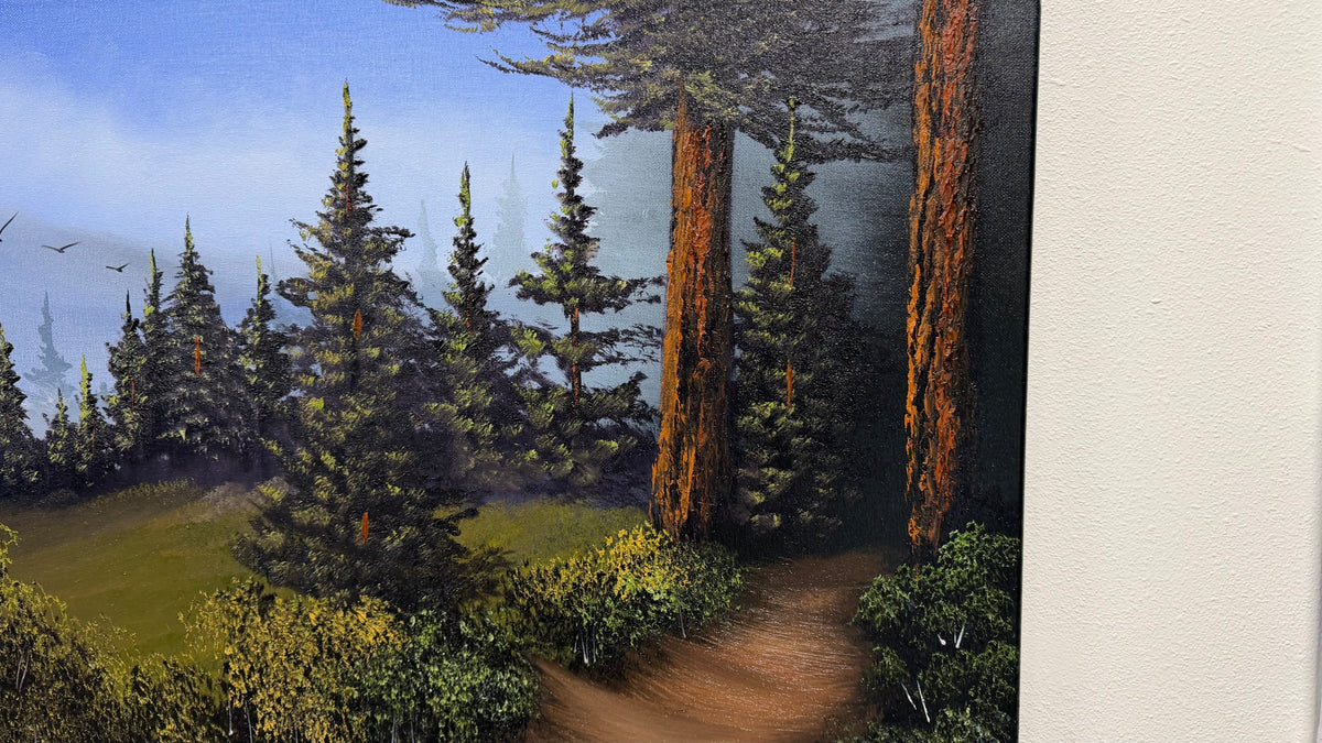 Painting #2580 - 18x24" Canvas - Mt Rainier Forest Landscape painted 9-4-26