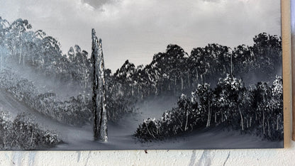 Painting #2456 - 18x24" Canvas - Black and White Meadow painted 5-24-26