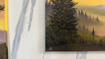 Painting #2399 - 16x20" Canvas - Mt Hood Columbia River Landscape painted 4-19-26