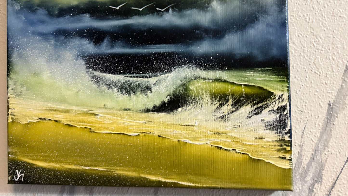 Painting #2296 - 16x20" Canvas - Stairway to Heaven Seascape painted 2-20-26