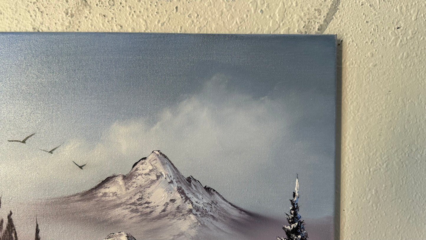 Painting #2071 - 16x20" Canvas - Winter Landscape painted 9-22-25
