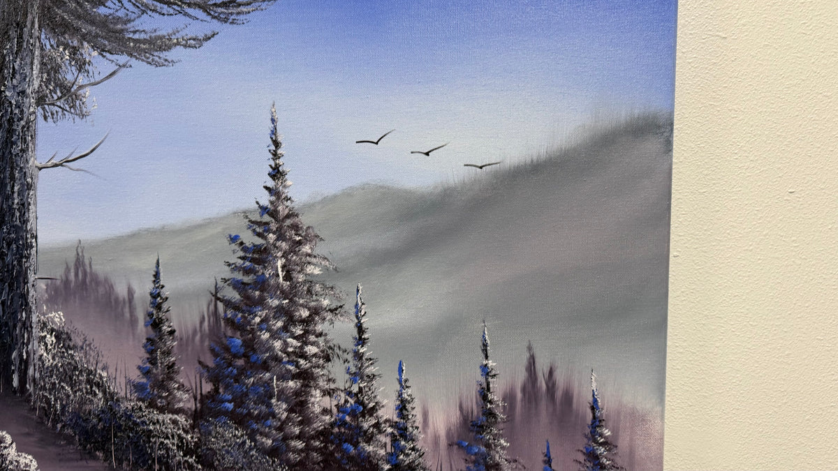 Painting #2586 - 18x24" Canvas - Mountaintop Forest Landscape painted 9-6-26