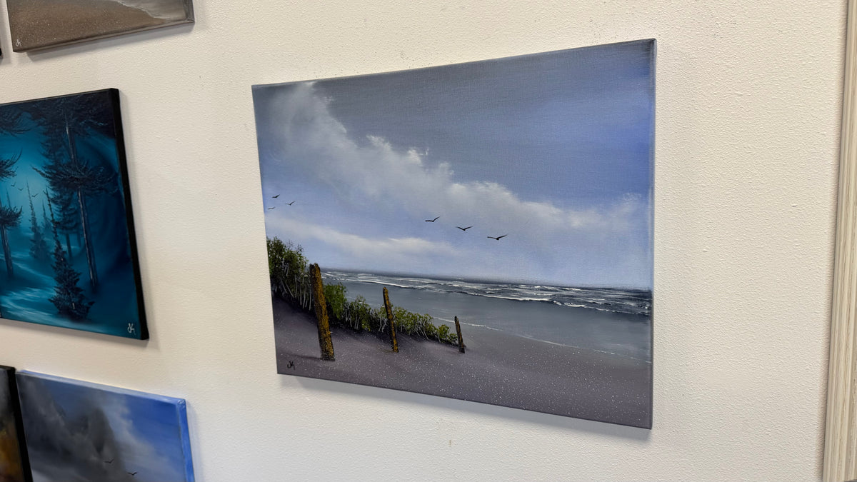 Painting #2611 - 16x20" Canvas - East Coast Seascape painted 9-20-26