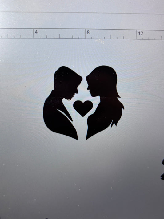 Decal - Couple in Love - Removable Adhesive Sticker