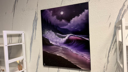 Painting #2147 - 20x24" Canvas - Crashing Wave Seascape painted 11-15-25